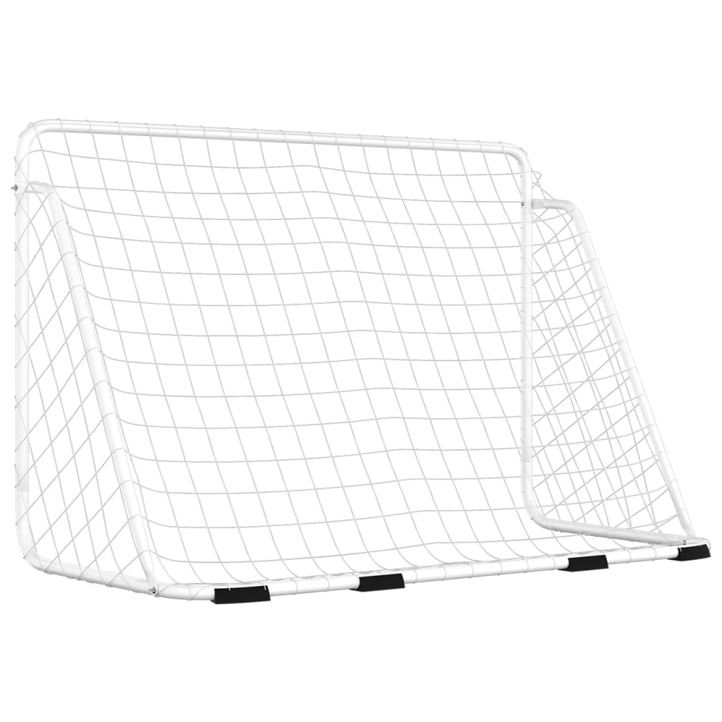 Jalkapallomaali verkolla valkoinen 180x90x120 cm teräs