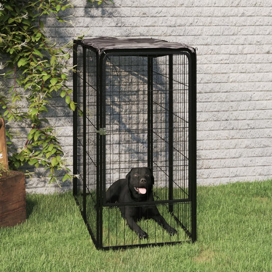 Koiranhäkki 6 paneelia musta 50x100 cm jauhemaalattu teräs